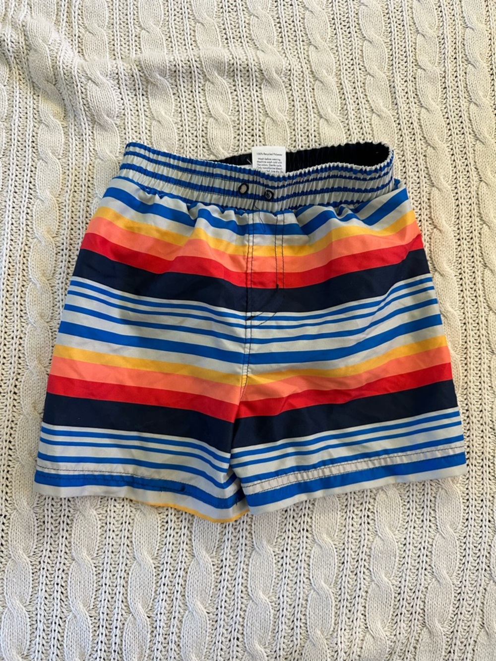 Disney Kids Swim Trunks - Blue, Red, Yellow, Navy Striped